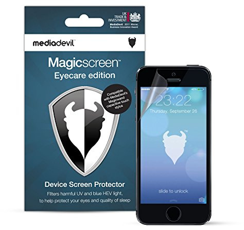 MediaDevil Screen Protector for iPhone SE (2016) and iPhone 5S / 5C / 5 - Anti Blue, UV and HEV Light Filter (2-Pack)