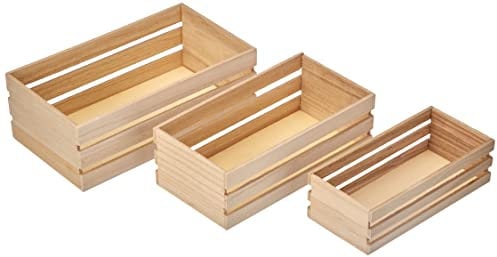 Artemio 14001929 Dekorierregal aus Holz, 3 Stück, 5x16,5x8cm (small 6,5x19x10cm (medium 7x21,5x12cm (Big Box), beige, 21,5 x 7 x 12 cm