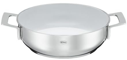 RÖSLE 91484 Silence Servierpfanne mit Keramikversiegelung, Durchmesser 24 cm, Edelstahl