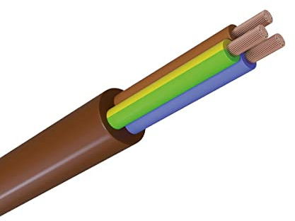 WITTKOWARE H03VV-F 3x0,75mm² PVC Schlauchleitung (Elektroleitung), Mantelfarbe braun, Kabellänge 50m