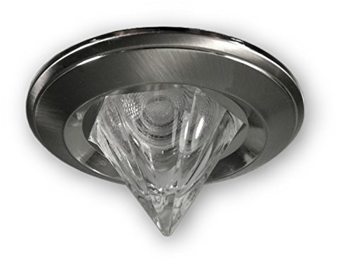 LICHT DISCOUNT LED Einbaustrahler GU10 230 V Pyramiden Spot alu gebürstet Edelstahl Optik - Einbauleuchte Spot Strahler für 68er Lochbohrung geeignet - Spot für Halogen oder LED Leuchtmittel