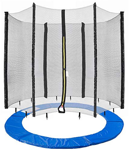 Arebos Trampolin Randabdeckung und Netz | Ersatznetz | Sicherheitsnetz | Gartentrampolin Trampolinnetz | Randabdeckung UV-beständig & wasserabweisend | 244 cm Netz für 6 Stangen