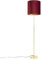 QAZQA - Klassisch I Antik Stehleuchte I Stehlampe I Standleuchte I Lampe I Leuchte Gold I Messing I messing mit veloursschirm rot 40I40 cm - Parte I Wohnzimmer I Schlafzimmer - Stahl Zylinder I Längli
