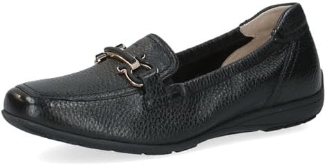 CAPRICE Damen Slipper aus Leder mit Schnalle, Schwarz (Black Deer), 40 EU
