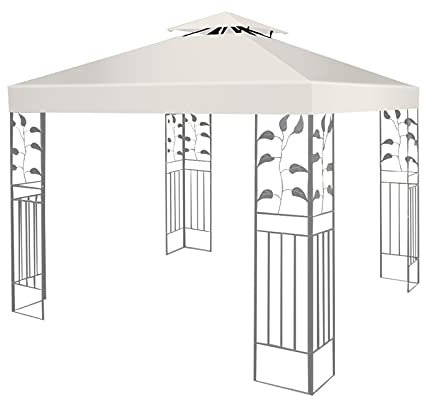 Pavilliondach 3x3M, Pavillion Ersatzdach, Dachbezug Dachplane für Pavillion, Pavillionplane Pavillionersatzdach Ersatz, Mehrfarbenwahl (Beige)