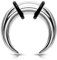 beyoutifulthings Dehn-Stab Taper Buffalo Horn Edelstahl Silber O-Ring Dehnanhänger Universal-Piercing Ohr-Piercing Ohr-Schmuck 8mm