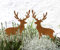 LB H&F Lilienburg 2er Set Hirsch Weihnachtsdeko Gartenfigur Roststecker Weihnachten Rost Metall wetterfest (Hirsch Set - Gr)