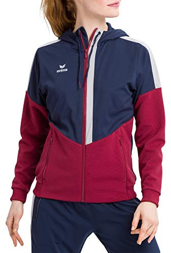 Erima Damen Squad Trainings Jacke (1032064), New Navy/Bordeaux/Silver Grey, 42