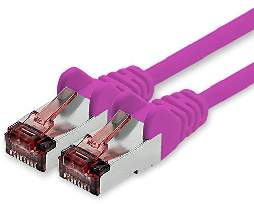 1CONN Cat6 Netzwerkkabel 15m magenta Ethernetkabel Lankabel Cat6 Lan Netzwerk Kabel Sftp Pimf Patchkabel 1000 Mbit s