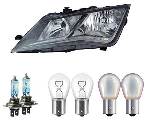 EISENFELS Bundle Set 70802391 Scheinwerfer rechts + Leuchtmittel H7 NIGHT BREAKER + P21W Classic + PY21W Diadem Chrome kompatibel mit Leon ST 5F8