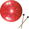 SUNJULY Tongue Drum Stahl 8 Tune Pan Drum Tank mit Drumsticks Tragetasche Percussion Instruments Tonic Sticker und Reisetasche (15,2 cm) Rot
