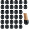 Lezed Gummi Stuhl Kappen Füße Pads, Schutzkappen für Stuhlbeine,Stuhlbeinkappen Rund, Stuhlbeinkappen Schwarz, Stuhlsocken Filz Stühle Fuß Protektoren für 17-21MM Runde Beine 32pcs (17-21MM)