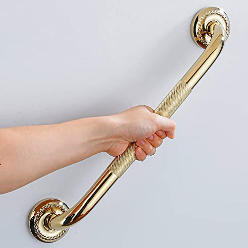 IMPEU Robuster Haltegriff, 45,7 cm stabiler Handlauf, stilvolle Badezimmer-Armlehne, poliertes Messing/Gold-Finish, gut für Senioren, Kinder, ältere Menschen