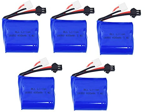 ZYGY 5pcs 7.4V 600mah Lithium Batterie für Syma Q2 Q3 Skytech H100 H102 H106 H120 Fernbedienungsboot