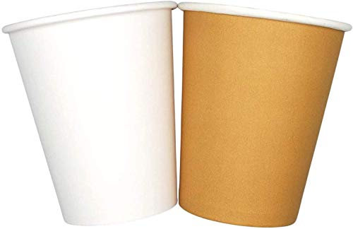 Cocobanana Bicchieri di Carta da 240ml, Monouso, Biodegradabili - Cartone Adatto a Uso Alimentare, Inodore e Insapore - per Bevande Calde & Fredde, caffè, tè, Aperitivi, Cocktail - Avana, [1000]