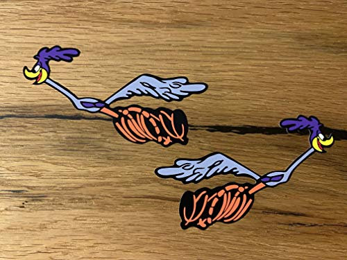 MG387 / 2X Road Runner Aufkleber 13x5cm Sticker Motorrad Auto Tank Hot Rod V8 V2 Bike Cafe Racer