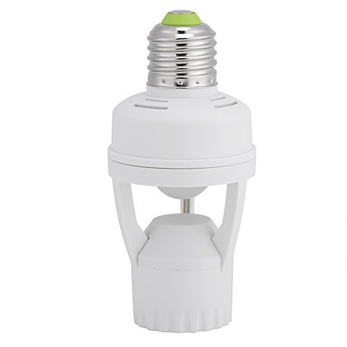 E27 LED Lamp Bulb Holder, Light Switch Socket Adjustable Infrared Motion Sensor Light Base AC 110-240V