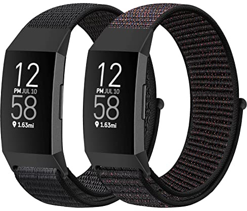 Runostrich Nylon Armband Kompatibel mit Fitbit Charge 4/Charge 3/SE, weiches Ersatzarmband atmungsaktives Sportarmband mit Uhrenarmbänder für Damen Herren