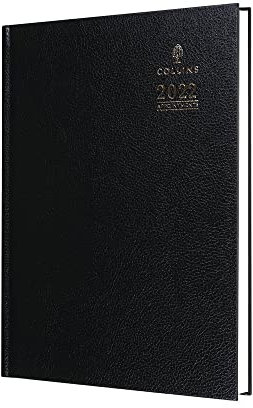 Collins Desk Terminplaner 2022, A4, 1 Tag pro Seite, Schwarz