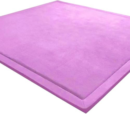 LEHOUR Tappeto di Velluto Corallo Ispessimento per Bambini Coperta strisciante Tappeto Morbido per Bambini Tatami Tappetino Antiscivolo per Bambini (colore lilla, 130 * 190CM)