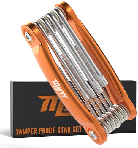 American MUTT Tools Tamper Proof Torx Set – Security Torx Set, Star Tool with Hole in Middle | Tamper Proof Allen Wrench Set, Security Hex Key Set, Folding Torx Key Set, Star Wrench Set, Star Keys