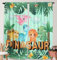 Yilinata Aquarell-Dinosaurier-Fenstervorhänge für Kinder, Jungen, Mädchen, Cartoon, Jugendliche, Dinosaurier, Baby, Wohnzimmer, Schlafzimmer, Kinderzimmer, strapazierfähiger Stoff, 208.3x213.4 cm