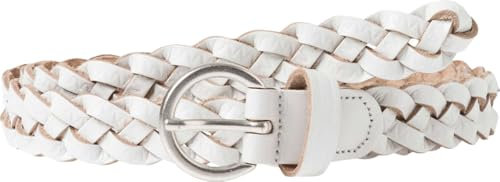 Brax Damen DOB Flechtledergürtel Gürtel, White, 80