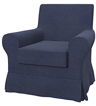 Soferia Sesselschoner Kompatibel Mit JENNYLUND Sessel Sesselbezug Sesselüberzug Sesselhusse Cover Einfache Reinigung Allergiefrei Naturel Navy Blau
