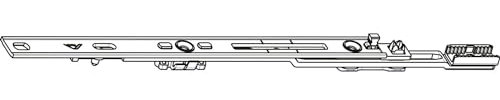 ROTO NT/NX Mittelverschluss mehrteilig ohne Zapfen L=400 mm silber kuppelbar
