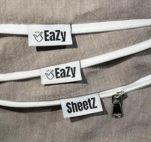 Eazy Sheetz® SHQ14C Spannbettlaken, die nicht abspringen, Spannbettlaken, Spannbettlaken, Reißverschluss-On-Bettlaken-Design (Kaffee), knusprige Baumwolle, Queen-Size-Bett, 152 x 188 x 35 cm (33 - 38