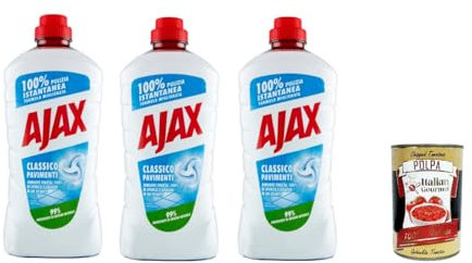 3x Ajax Detersivo Pavimenti Classic Bodenreiniger Hygiene und Frische 950 ml + Italian Gourmet polpa 400g