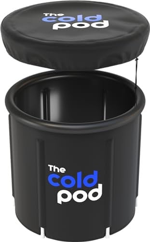 Cubo de baño de hielo para atletas con tapa, 75 cm portátil Ice Bath tub para crioterapia, The Cold Pod plegable bañera inflable para interiores y exteriores adultos