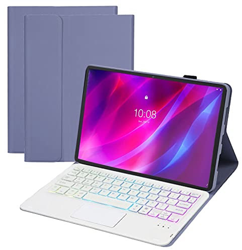 VLEAQC Funda para Teclado para Lenovo Tab M10 Plus de 10,6 Pulgadas 2022 de 3.ª generación, retroiluminación de 3 Colores, Teclado extraíble con Bluetooth inalámbrico, Delgada y Ligera Funda,Púrpura