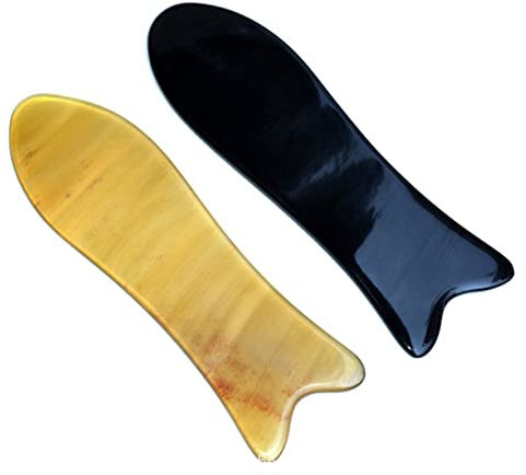 PartyKindom 2St Sha Sha Tabletten in Fischform Gesichtsmassage-Tool therapeutisches Entlastungsinstrument Fußmassagegerät Hautpflege-Tools Guasha-Stick für das Gesicht salon verwenden mssager