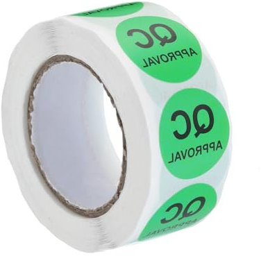 sourcing map Bestandskontrolle QC-Zulassungsaufkleber 25mm/1 grün für Lagerbestand, 1 Rolle 500 Stück