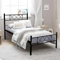 Panana Bettrahmen Metallbett Bettgestell aus Metall mit Lattenrost, Modern Gästebett Jugendbett, Schwarz 90 x 200 cm, FRBM36BK01092000-1804-1419144981