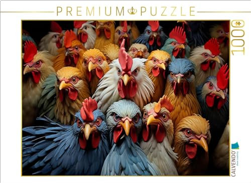 CALVENDO Puzzle Viele lustige Hühner auf einem Bild | 1000 Teile Lege-Größe 64 x 48 cm Foto-Puzzle für glückliche Stunden