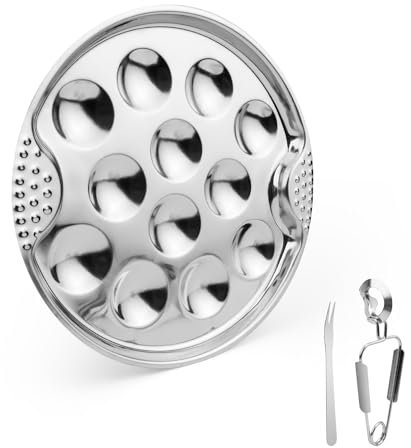 LERANXIN Snail Cutlery Set, Snail Plate with Snail Fork and Snail Tongs, Oven-Safe Snail Cutlery for Serving Shellfish Dishes in Restaurants or at Home