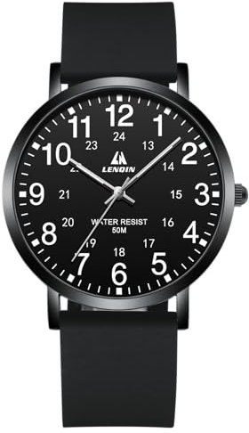 LN LENQIN Uhren Herren Herren Uhr 30M wasserdichte Armbanduhr Analog Quarz Uhren für Männer mit Datum Feld Uhr Nylon Band Armee Taktische Sportuhr