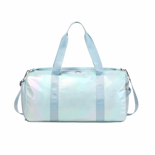 Kinder-Reisetasche für Mädchen und Jungen, Sporttasche mit Schuhfach, Nasstasche, Camouflage-Reisetasche, 5 Blau, Standard