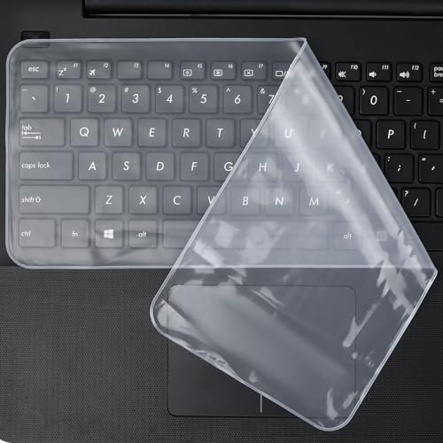 6 Pcs Laptop Keyboard Cover Protector, Keyboard Protector Protective Skin, Universal Silicone Keyboard Protective Film Cover Skin Semi-Transparent Compatible with 15-17 inch Laptop Notebook Netbook