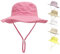 QIYIENDIAN Cappello da Sole per Bambini Cappelli da Spiaggia a Tesa Larga Secchiello per Neonati, Bambino e Ragazzi UPF 50+(Pink,1-2 Years)