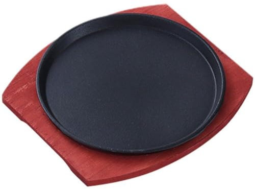 Lipfer Commercial Serving Board Griddle Pan Grill Plate Iron Stovetop Cast Griddle Skillet Set Platter Japanese Tray Grill Teppanyaki Steak Plate