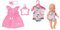BABY born Trendy Blumenkleid, Puppenkleid aus rosa Spitzenstoff mit Haarband für 43 cm Puppen & Badeanzug, EIN Stück, Puppen-Badeanzug mit Buntem Print für 43 cm Puppen