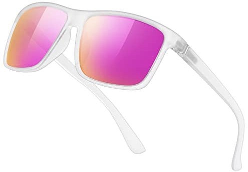 suoso Polarisiert Sonnenbrille Herren Damen Unisex Schwarz Retro Ultraleicht Rahmen UV400 Shutz Sonnenbrillen Polarisierte Klassische Brille für Fahren Geschäftsreise Reise Violett