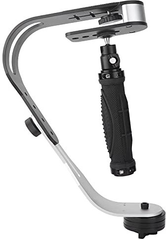 Stabiler Stabilisator für DSLR-Kamera, Bogenförmiger Stabilisator aus Aluminiumlegierung mit Griff, Videokamera-Stabilisator für Camcorder, Digitale Spiegelreflexkamera, DV