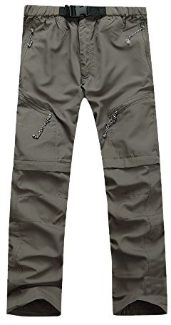 PODOLIXIA Wanderhose Herren Zip Off Outdoorhose Nylon Leichte Softshellhose Wasserdicht Quick Dry Funktionshose Outdoor Trekkinghose mit Mehrere Taschen Cargohose