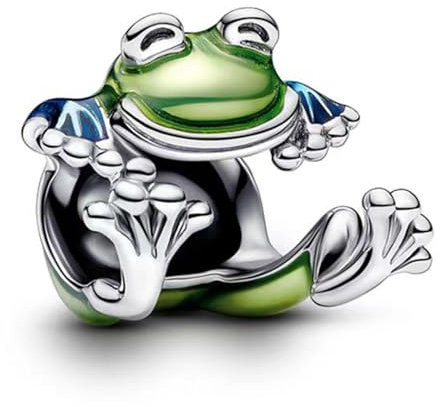 Amuefer Climbing Frog Charms para Pulseras y Collares, Colgante de Plata de Ley con Circonita Cúbica, Navidad Cumpleaños Joyería Regalos para Mujeres