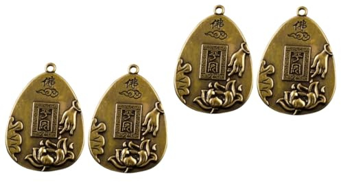 ULDIGI 4stücke Buddha Schlüsselanhänger Mit Gravierten Details Lotus Herz Brass Für Autoschlüssel Und Schmuckgestaltung