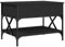 HETFTJN Kleiner Tisch Couchtische Coffee Table Living Room Beistelltisch Outdoor - Couchtisch Schwarz 70x50x50 cm Holzwerkstoff und Metall für Balkon Schlafzimmer Speisesaal Tagungsraum